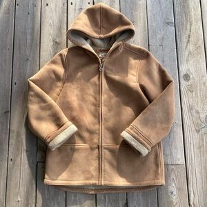 Vintage Mulberry Street Tan Suede Fleece Lined Zip Up Jacket